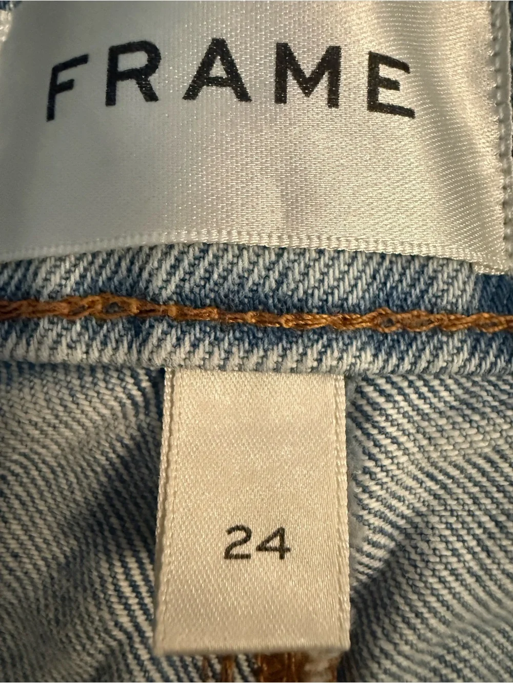 Frame Denim Light Wash Frayed Hem Jean Shorts “easy short” size 24 runs big NWT